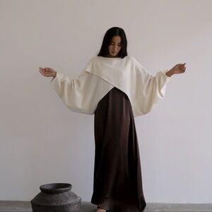 OPHELIA- Cream Knit Cross Sweater